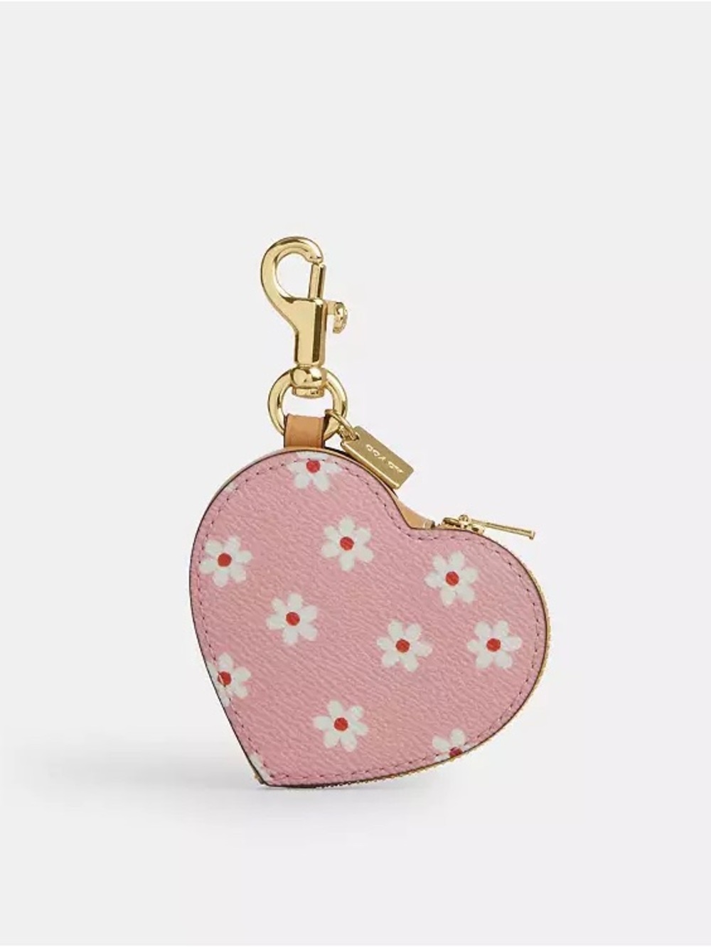 🎀COACH~Heart Bag Charm With Floral Print